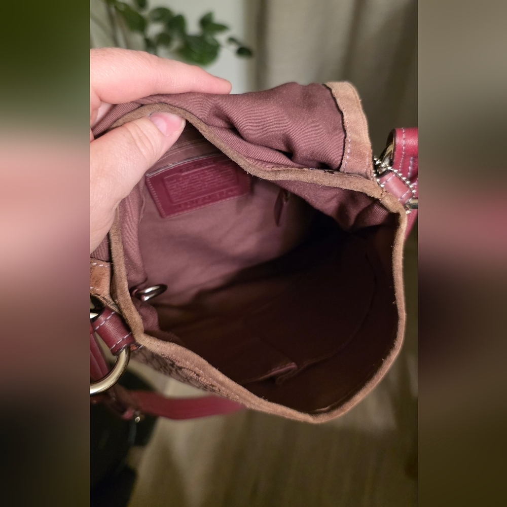 Coach Vintage Belted Soho Flap Pink Signature C Fabric and Suede Crossbody - Picture 9 of 13